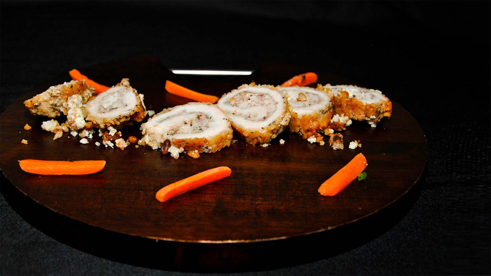Roasted pork entrée prepared by Sandra's Catering